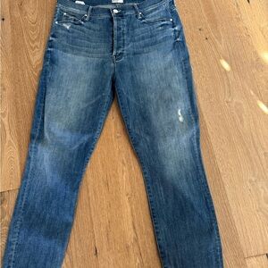 MOTHER Women’s Ankle Crop Jeans in Medium Blue Wash